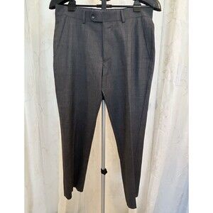 Original Penguin Men's Charcoal Gray Birdseye Wool-Blend Suit Pants 32x26